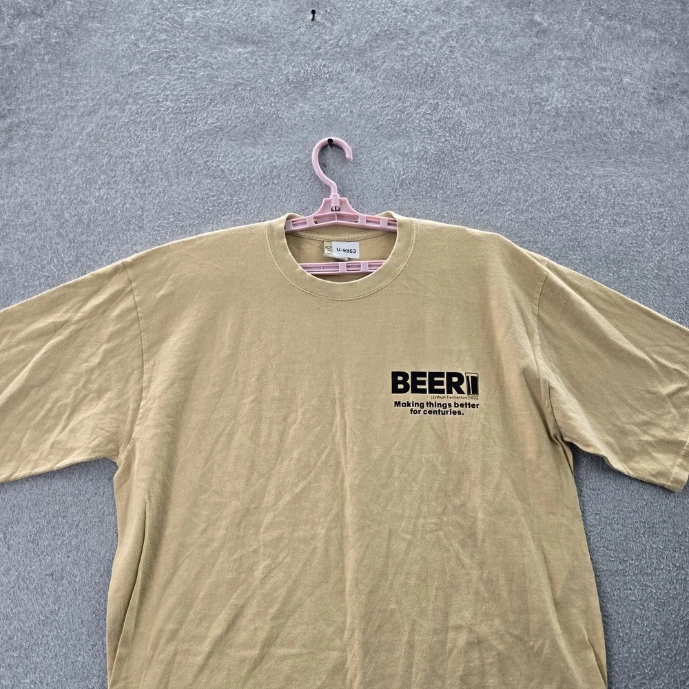 Crazy Shirts Men Shirt XL Beige  Beer Ask Your Doctor‎ Short Sleeve